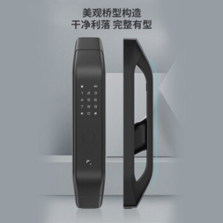 小嘀 德施曼Q3 指纹锁智能锁 家用防盗门锁 电子密码锁 全自动可带动天地勾 小米米家联动 后隐蔽式 高端黑