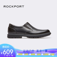 Rockport/乐步正装男鞋 套脚简约牛休闲皮鞋圆头CG8389 黑色-CG8389 41