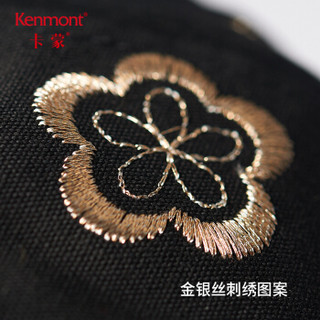 卡蒙（kenmont）金银丝刺绣黑色韩版棒球帽潮女士春夏季防晒遮阳帽秋冬百搭鸭舌帽棉休闲帽子2668 黑色(金银丝刺绣款） 可调节57cm