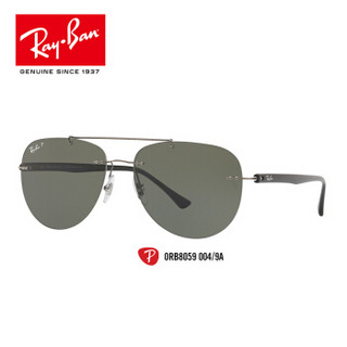 RayBan 雷朋太阳眼镜男女偏光开车司机镜简洁大方墨镜0RB8059 004/9A枪色镜框绿色偏光镜片 尺寸57