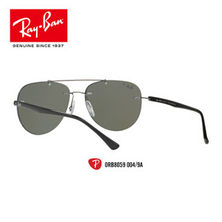 RayBan 雷朋太阳眼镜男女偏光开车司机镜简洁大方墨镜0RB8059 004/9A枪色镜框绿色偏光镜片 尺寸57