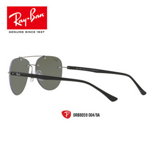 RayBan 雷朋太阳眼镜男女偏光开车司机镜简洁大方墨镜0RB8059 004/9A枪色镜框绿色偏光镜片 尺寸57