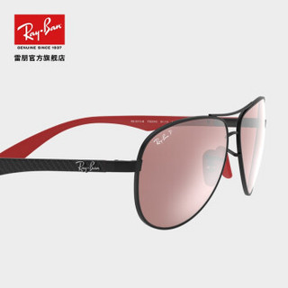 RayBan雷朋太阳镜法拉利系列偏光康目驾驶司机镜0RB8313M F002H2黑色镜框紫色镜面银色偏光康目色镜片 尺寸61