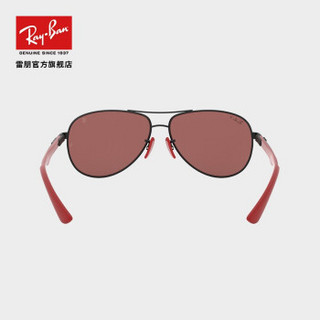 RayBan雷朋太阳镜法拉利系列偏光康目驾驶司机镜0RB8313M F002H2黑色镜框紫色镜面银色偏光康目色镜片 尺寸61