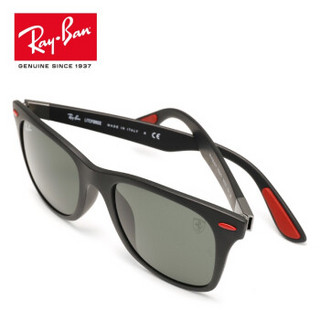 Ray-Ban 雷朋 RayBan 雷朋太阳镜墨镜法拉利系列绿色太阳镜护目镜RB4195MF可定制 F60271 黑色镜框深绿色镜片 尺寸52