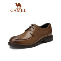 CAMEL 骆驼 男鞋 商务正装软牛皮复古皮鞋舒适减震休闲德比鞋子 A932102500 棕色 40 建议选小一码