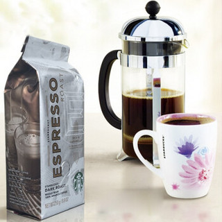 美国进口（Starbucks）星巴克咖啡豆 纯黑咖啡 可研磨咖啡粉 浓缩烘焙咖啡豆 250g