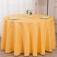 酒店桌布饭店台布台裙宾馆餐厅餐桌布方形圆桌布定做桌布布艺茶几长方形 金黄色 圆形2.2米