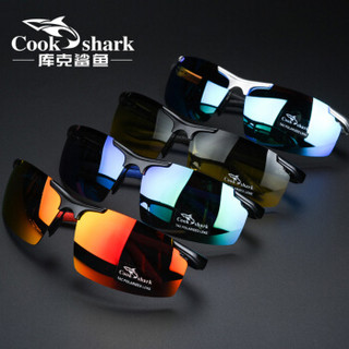 【官方品质】cookshark库克鲨鱼变色太阳镜男士墨镜偏光驾驶司机眼镜潮流时尚眼睛男日夜两用 8127银冰蓝