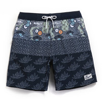 盖浪 中国风印花沙滩裤男速干大码宽松休闲短裤 有内衬户外男泳裤 中国风 XL