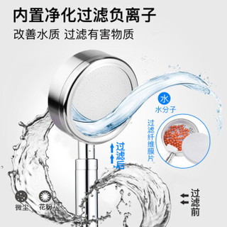 亮朵 Lightduo 淋浴增压花洒喷头热水淋雨器莲蓬头浴室洗澡手持沐浴家用太空铝花晒套装 太空铝可拆洗花洒头