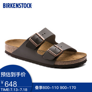 BIRKENSTOCK 勃肯 软木拖鞋男女同款牛皮情侣拖鞋Arizona系列 棕色 42  男款