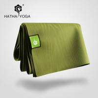 哈他专业瑜伽垫 1.5mm天然橡胶垫 便携折叠旅行瑜珈毯 香草绿（升级加宽66cm)