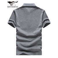 SEPTWOLVES/七匹狼 SK1D1C30606521 丝光棉 男士POLO衫 中灰色 XL