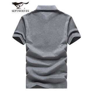  SEPTWOLVES/七匹狼 SK1D1C30606521 丝光棉 男士POLO衫  中灰色 XL