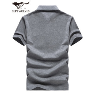  SEPTWOLVES/七匹狼 SK1D1C30606521 丝光棉 男士POLO衫  中灰色 XL