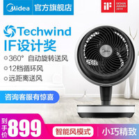 美的(Midea) 电风扇空气循环扇安静低噪涡轮家用落地扇办公台式扇摇头换气循环对流风扇风扇家用台式 GDC18FR