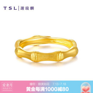 TSL谢瑞麟黄金戒指婚嫁婚庆简约竹节足金戒指指环送礼物YQ941 约3.45克 工费约100元