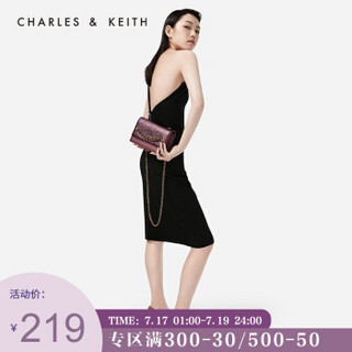 CHARLES＆KEITH单鞋CK1-60920100金属镶嵌鞋跟女士尖头高跟鞋 紫红色 36