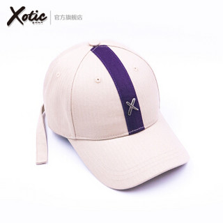 Xotic官方 紫纹拼接 易烊千玺 台湾日本棒球帽鸭舌防晒遮阳帽子 黑色 55-61cm