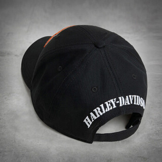 Harley-Davidson哈雷戴维森经典刺绣LOGO棒球帽弯檐休闲个性嘻哈 黑色 可调节