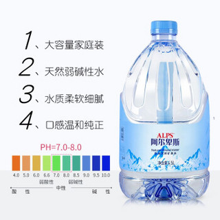 阿尔卑斯矿泉水4.5L*4桶饮用水整箱家庭装