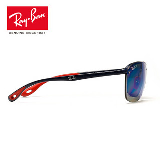 RayBan 雷朋法拉利车队系列太阳镜墨镜男女潮流偏光0RB4302M F606H0蓝色镜框蓝色反光偏光镜片 尺寸62