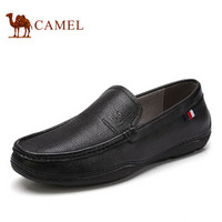 骆驼（CAMEL）  时尚轻便软底商务休闲皮鞋男 A912266740 黑色-1 42