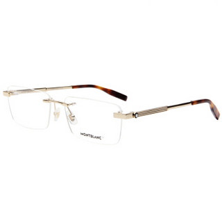 MontBlanc 万宝龙 男款无框金色镜腿光学眼镜架眼镜框 MB0030O 002 57MM