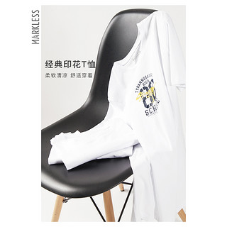 Markless男士字母印花短袖T恤男修身2020夏季新款休闲韩版上衣潮