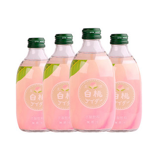 日本进口 友傑（jie）白桃味碳酸饮料300ml×4瓶