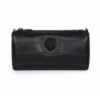范思哲 范瑟丝 VERSACE VERSUS 奢侈品 男士黑色牛皮革印花手拿包 FPX0043 FBCCM F461C