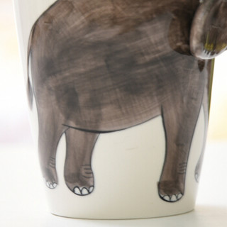 铂玉3D立体动物陶瓷杯创意个性马克杯情侣杯办公室咖啡杯喝水杯子 大象
