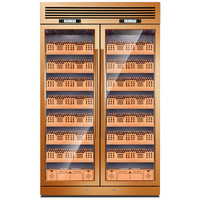 富客(FUKE) FK-320CB变频恒温恒湿双温克虏伯不锈钢雪茄柜红酒柜双门需订制 金色