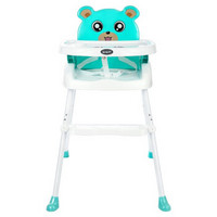 宝宝好 儿童餐椅多功能可折叠便携式宝宝餐椅婴儿吃饭餐桌椅子小孩座椅BB凳 浅绿色
