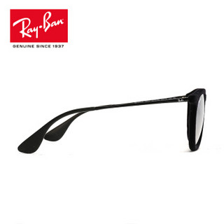 RayBan雷朋太阳镜女款黑色丝绒框反光镜片时尚蛤蟆镜墨镜0RB4171F 6075/6G黑色镜框 灰色反光镜片 尺寸54