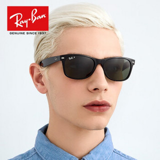 RayBan 雷朋太阳镜墨镜男女款渐变偏光开车司机镜0RB2132F可定制 601S78黑色镜框蓝灰色渐变偏光镜片 尺寸55