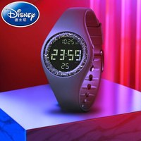 迪士尼（Disney） 青少年中学生夜光防水多功能运动电子表男女学生数字式手表 625简约款黑带黑面
