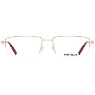 MontBlanc 万宝龙 男款金色镜框金玳瑁色弹簧镜腿光学眼镜架眼镜框 MB 0020O 006 58MM