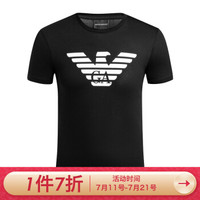 乔治·阿玛尼 GIORGIO ARMANIEMPORIO ARMANI 阿玛尼奢侈品19春夏新款男士鹰标印花圆领短袖T恤 8N1T99-1JNQZ BLACK-0999 XXL