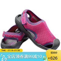 CROCS卡骆驰童鞋排沙鞋凉鞋魔术贴204988 Neon Magenta 204024 J2