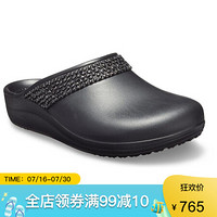 CROCS卡洛驰女鞋拖鞋无跟休闲鞋205307 Black / Black 10