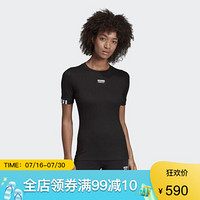 ADidas阿迪达斯女款T恤休闲运动透气速干短袖ED7441 Black L