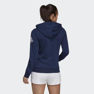 ADidas阿迪达斯女子连帽夹克衫运动服外套DU3342 Navy/White L