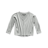 The North Face北面女士训练服七分袖V领休闲上衣NF0A3T3J GREY HEATHER L