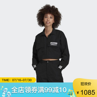 ADidas阿迪达斯女士上衣立领休闲夹克短款ED7444 Black XS