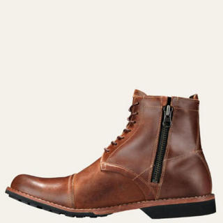 Timberland添柏岚男靴侧拉链系带马丁靴19558230 Burnished Tan 7 M