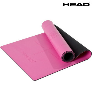 海德（HEAD）橡胶瑜伽垫5mm男女健身垫专业加长加宽68cm防滑瑜珈土豪垫 玫瑰红 5MM
