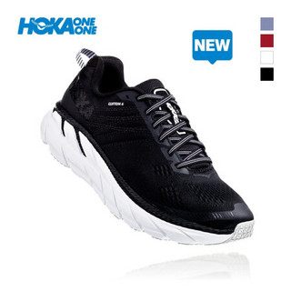 HOKA ONE ONE女克利夫顿6缓冲公路跑步鞋Clifton6透气轻便 黑色/白色 US 5.5/ 225mm