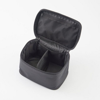MUJI 锦纶 化妆箱·中 黑色 约16×23×15.5cm
